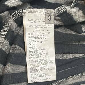 【 Yohji Yamamoto POUR HOMME 】 美品 顔料 染め 加工 タイダイ ボーダー ビッグ Tシャツ 3 L ヨウジヤマモト プールオムの画像8