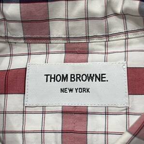 【 THOM BROWNE 】 トリコロール カラー チェック ボタンダウン シャツ 長袖 S アメリカ 製 USA トムブラウン bd l/s shirtの画像6