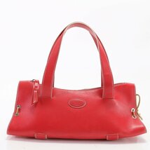 ■美品■TOD’S トッズ■レザー トート バッグ 肩掛け ショルダー ハンド レッド 本革 ブランド 婦人 レディース EHM X8-2_画像1