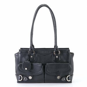 1 jpy # beautiful goods #GOLD PFEIL Gold-Pfeil # leather tote bag shoulder .. shoulder hand original leather black black lady's EEM P13-9