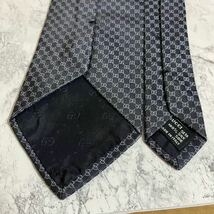 1円 1スタ GUCCI グッチ 美品 ブランドネクタイ 超高級 ビジネススーツ マルチカラー 総柄 メンズ 紳士服 GG柄 シマ柄 グレー ネイビー_画像4