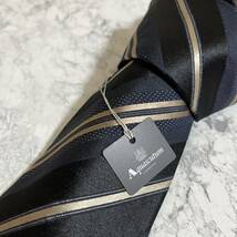 1円 1スタ タグ付き Aquascutum アクアスキュータム ブランドネクタイ 超高級 ビジネススーツ マルチカラー 総柄 黒 チェック ストライプ柄_画像1