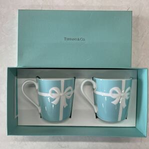 【未使用】TIFFANY&Co. ティファニー ペア マグカップ ブルーリボン ブルーボックス の画像1