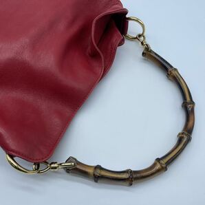 GUCCI グッチ 001-2113-1638 バンブー 2WAY ハンドバッグ ショルダーバッグ レザー 本革 袋付きの画像6