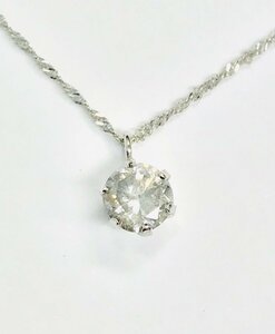 PT850　プラチナ　一粒ダイヤモンド　ネックレス　D0.45ct　N09　qoj.YR927