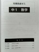 4411　中学１年生　2021年　冬期完成ゼミ　５教科　問題集　解答付　野田塾_画像3