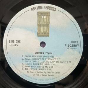 日本ASYLUMオリジLP帯付き Warren Zevon / ST (2nd) 1976年 P-10250Y Jackson Browne J.D. Souther Fleetwood Mac Ned Doheny Beach Boysの画像2