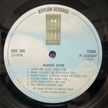 日本ASYLUMオリジLP帯付き Warren Zevon / ST (2nd) 1976年 P-10250Y Jackson Browne J.D. Souther Fleetwood Mac Ned Doheny Beach Boys_画像2