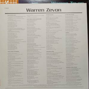 日本ASYLUMオリジLP帯付き Warren Zevon / ST (2nd) 1976年 P-10250Y Jackson Browne J.D. Souther Fleetwood Mac Ned Doheny Beach Boysの画像4