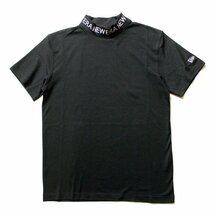 新品 ニューエラゴルフ モックネックシャツ ミッドネック Tシャツ 半袖ゴルフシャツ 吸汗速乾 ブラック 黒 XL LL メンズ NEWERA GOLF_画像1