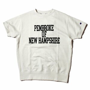 新品 Champion チャンピオン 半袖カレッジスウェット 半袖スエット カレッジTシャツ フロッキープリント オフ白 オフホワイト XL LL