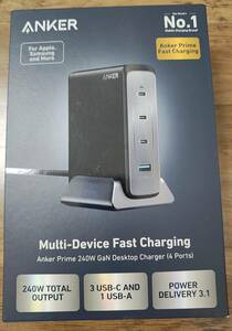 Anker 749 Prime Desktop Charger (240W, 4 ports, GaN)(USB PD 充電器 USB-A & USB-C) ブラック