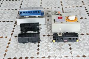 HOゲージ　メーカー不明 EB1046電気機関車１両、展望車１両(箱付)とエンドウ製 ワム70327　ヨ 5002の貨車２両、HO KTM POWER PACK KP-12