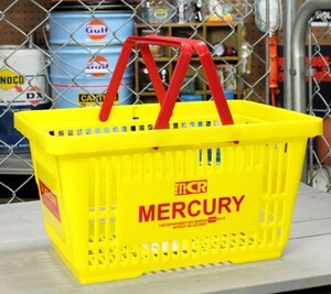 マーキュリー バスケット 収納 かご ポリプロピレン おしゃれ マーケットバスケット 買い物かご アメリカ MERCURY イエロー