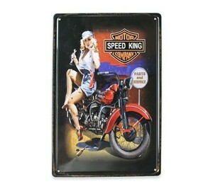 看板 サインプレート サインボード インテリア 雑貨 壁 飾り アメリカン おしゃれ レトロ セクシー バイク AMPS SPEED KING GIRL