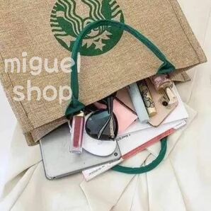 スターバックス スタバ STARBUCKS トートバッグ ジュート 麻の画像4