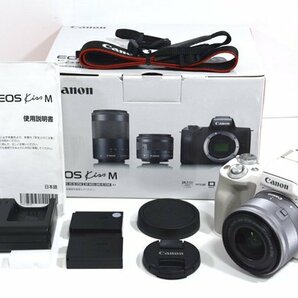 ★元箱付！CANON キャノン EOS Kiss M EF-M 15-45mm IS STM レンズキット ミラーレス デジタル一眼レフカメラ 美品！★の画像1