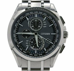 ★箱保付！美品！CITIZEN シチズン ATTESA アテッサ ダイレクトフライト AT8040-57E H804-T018696 エコ・ドライブ電波時計 チタン メンズ★