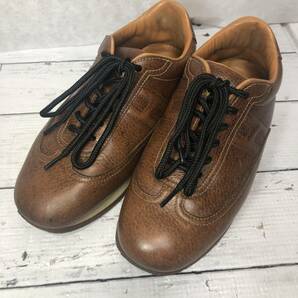 HERMES エルメス クイック スニーカー シューズ 靴 レザー 茶 ブラウン SIZE36 約23cmの画像1