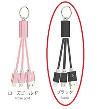 ◇アイフォン・アンドロイド２in１◇キーホルダー型◇ブラック◇複数落札まとめて依頼対応品◇クリックポスト（追跡可）185円発送◇_画像1