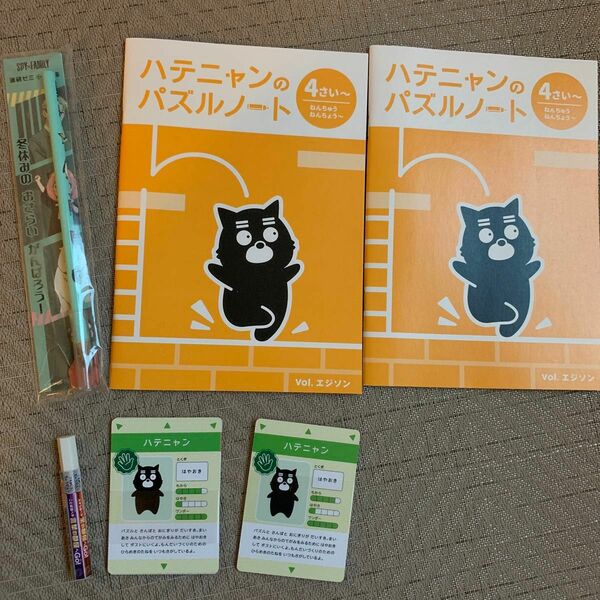 ハテニャン　パズルノート　4さいから　2冊　スパイファミリー　鉛筆　他