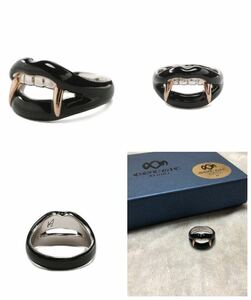 GOTHIC YOHJI YAMAMOTO ゴシック ヨウジヤマモト SILVER 950 VAMPIRE FANG RING BLACK 19号 シルバー950 ヴァンパイア 牙 リング 指輪