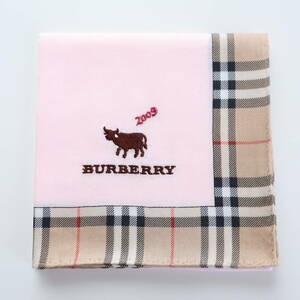 ■未使用　BURBERRY バーバリー　ハンカチ　2009　ピンク■