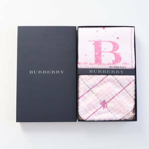 ■未使用　BURBERRY バーバリー　ハンカチ＆タオルハンカチ　薄ピンク■