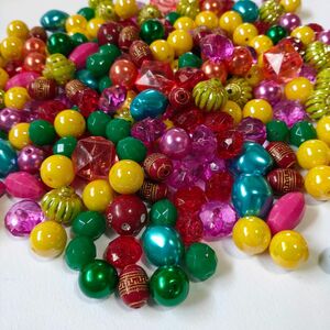 アクリルビーズ ミックス 256ｇ ハンドメイド 手芸 パーツ 色々ミックス エスニック アジアン アクセサリー 大きめビーズ