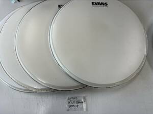 送料無料 中古 EVANS UV1 ドラムヘッド 14インチ ４枚セット