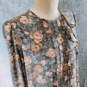 【レトロ・vintage】floral longdress