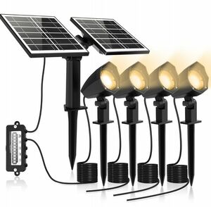 ソーラーライト 屋外 ガーデンライト ソーラー LED スポットライト 分離式 2段階調光 4500mAh大容量 IP66防水 4灯セット パスライト 高輝度