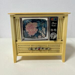 レトロ カラーテレビ型　オルゴール　稼働確認済み　ジュエリーボックス 付き　日本製