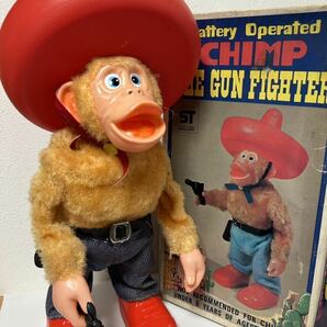 ヨネザワ 米澤玩具 『CHIMP THE GUN FIGHTER 』モンキー ガンマン 電動 稼働確認済み 動画あります 昭和レトロ 日本製の画像1