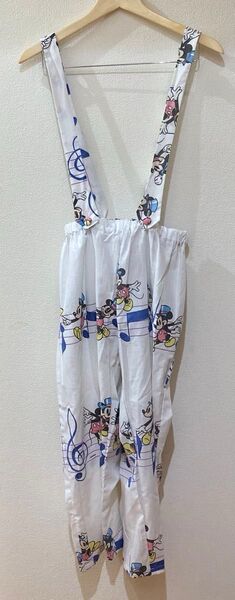 ヴィンテージシーツ リメイク パンツ 音符ミッキー used