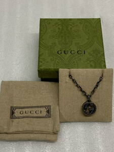 ● GUCCI グッチ インターロッキングGネックレス　素材925　チェーン長さ43センチ　箱入り　中古(u240424_3_100)