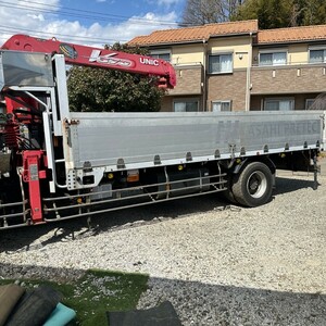  pickup limitation carrier flat deck aluminium block increased ton Unic crane stainless steel length 5600mm width 2300mm