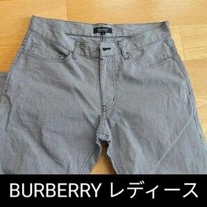 BURBERRY レディース パンツ ウエスト73 股下64 綿97％ ﾎﾟﾘｳﾚﾀﾝ3％ 古着