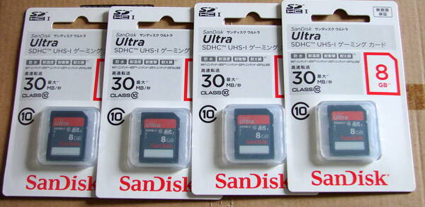 SANDISK 8GB SDカード 4枚セット SDHC