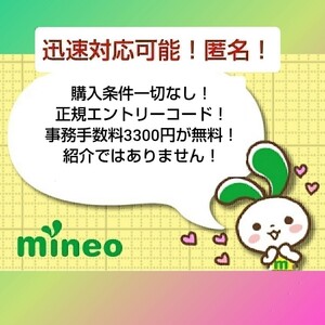 マイネオ 即 mineo エントリー パッケージ ！ コード ！ ☆匿名 即