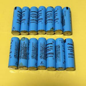 14本panasonicリチウムイオン電池CGR18650C 、使用済電池、ジャンク