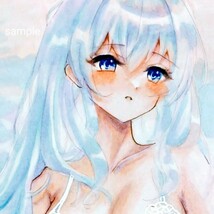 手描きイラスト　女の子　同人　オリジナル 同人手描きイラスト　色紙_画像1