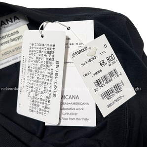 未使用 MICANA アメリカーナ mica&deal 別注 コラボ カレッジ ロゴ Tシャツ ブラック 墨黒 マイカアンドディール Americana マイカーナの画像5