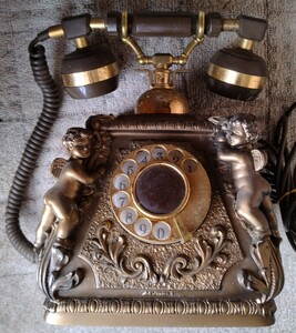  antique style angel. equipment ornament rotary dial type telephone machine D-018A2 Tamura electro- machine factory made in Japan / Angel / present condition goods / Junk 