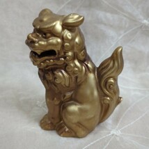 金 獅子 置物 / 玄関 インテリア オブジェ 狛犬 シーサー_画像2