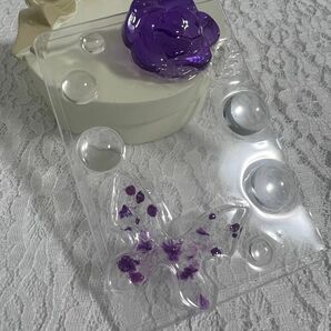 紫色　蝶と薔薇のトレカケース　硬化ケース　B8サイズ