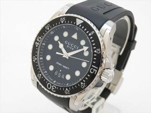 ◆◇GUCCI グッチ DIVE ダイヴ クォーツ メンズ 200M/660FT 136.2 黒文字盤 稼働品 箱付◇◆