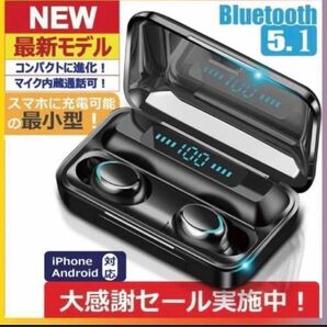 高音質 防水ワイヤレスイヤホン バッテリー搭載　Bluetooth イヤホン ノイズキャンセリング イヤホン