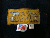 美品 90s USA製 Bear Ridge Outfitters 星条旗 フリース ジャケット Lサイズ ネイビー フルジップ パーカー ボア アメリカ フラッグ_画像7