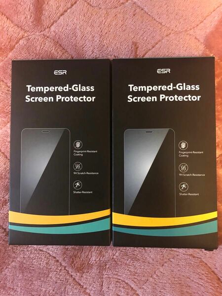 ESRガラスフィルム2枚セット2個　 iPhone Apple 強化ガラスフィルム　画面割れ防止　 Pro